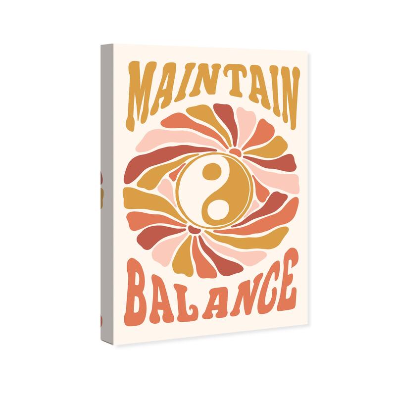 Wynwood Studio Canvas Spiritual and Religious Maintain Balance Brown and Ochre Modern & Contemporary Wall Art Canvas Print