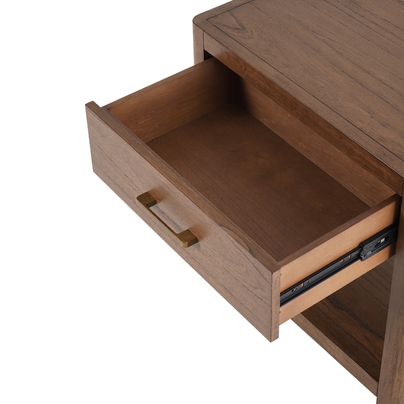 NPD Furniture Trevin Nightstand with 1 Drawer and Open Shelf