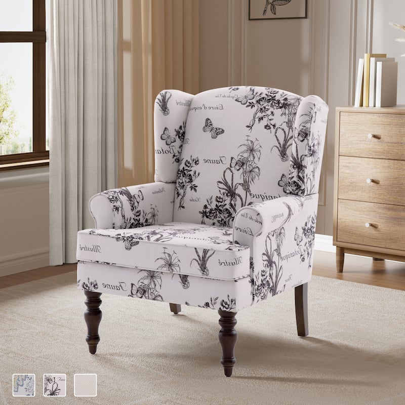 Accent Arm Chair with Turned Legs and Round Arms