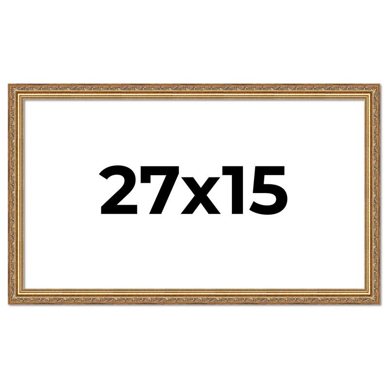 27x15 Frame Red Solid Wood Picture Frame Width 1.75 Inches | Interior Frame Depth 1 13/16 Inches