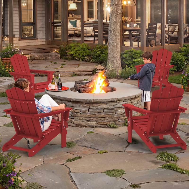 Outdoor HDPE Folding Classic Adirondack Chair All-Weather