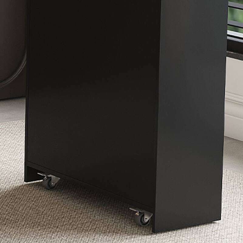 Expandable Kitchen Island with Dining Table, Wood Kitchen Table with Power Outlet, Mobile Storage Cart with 2 Drawers