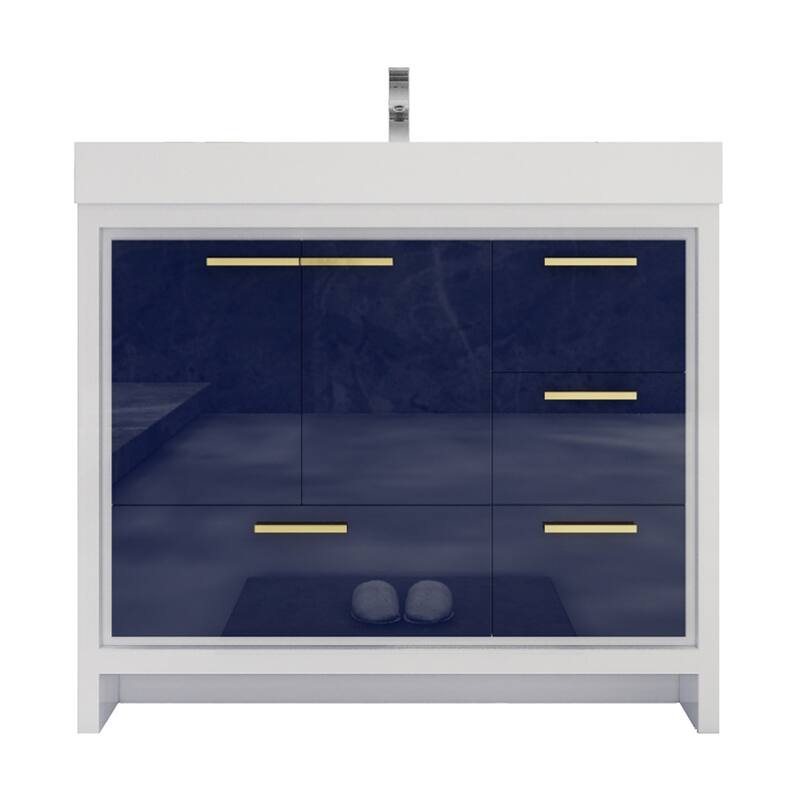 Dove 42'' Freestanding Vanity with Reinforced Acrylic Sink