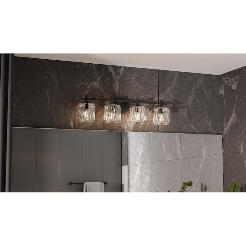 Spade 4-Light Matte Black Bath Light