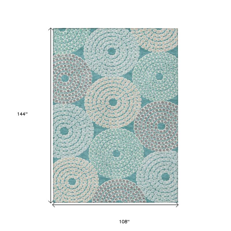 HomeRoots Geometric Transitional Rectangle Outdoor Rug
