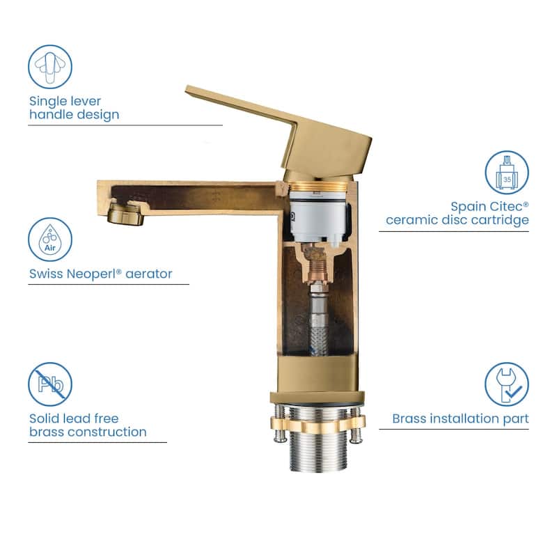 Mirage Single Handle Bathroom Vanity Sink Faucet with Pop Up Drain