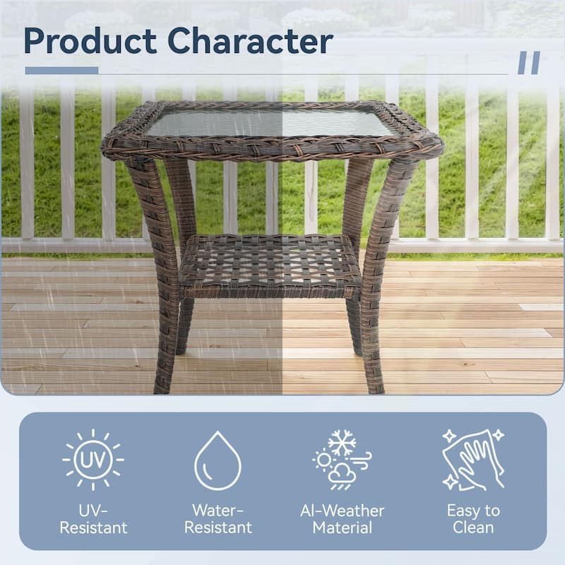 Gymojoy Outdoor Wicker Patio Furniture Loveseat and Chair Set