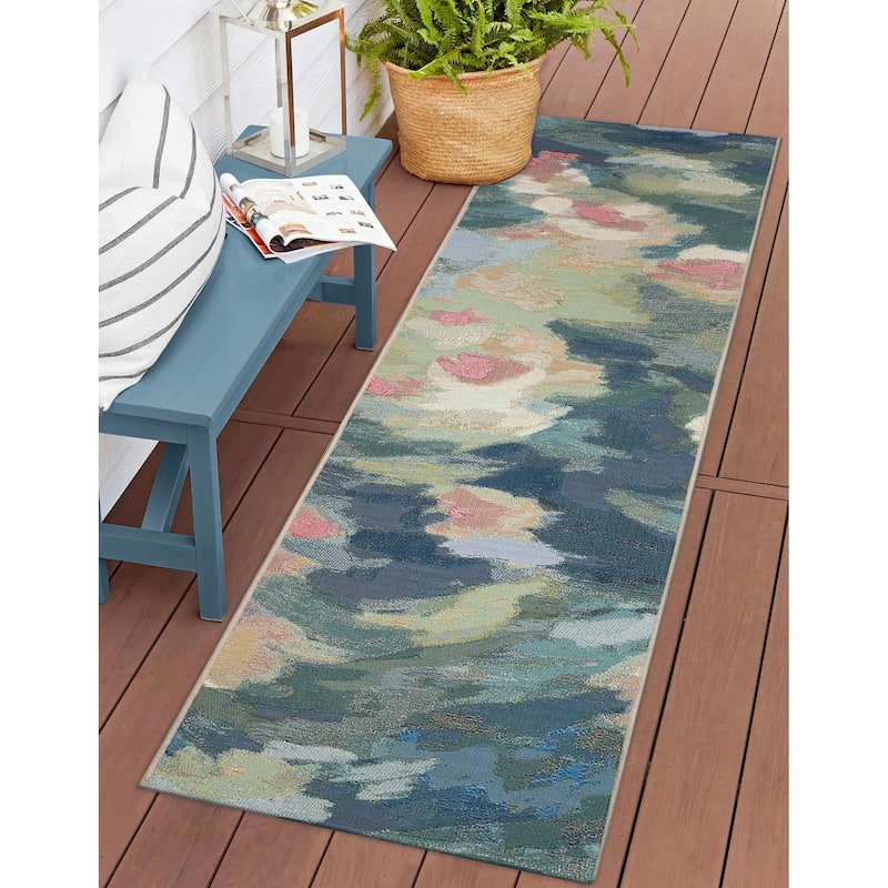 Liora Manne Marina Watercolor Pond Indoor/Outdoor Area Rug