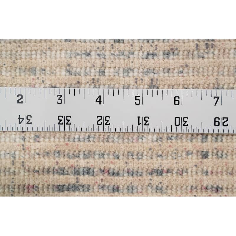 Hand Knotted Oriental Viscose Silk Carpet Modern All-Over Peach Abstract Area Rug - 4' 0'' X 2' 0''