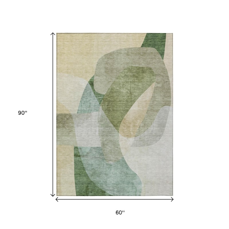 HomeRoots Abstract Transitional Rectangle Outdoor Rug