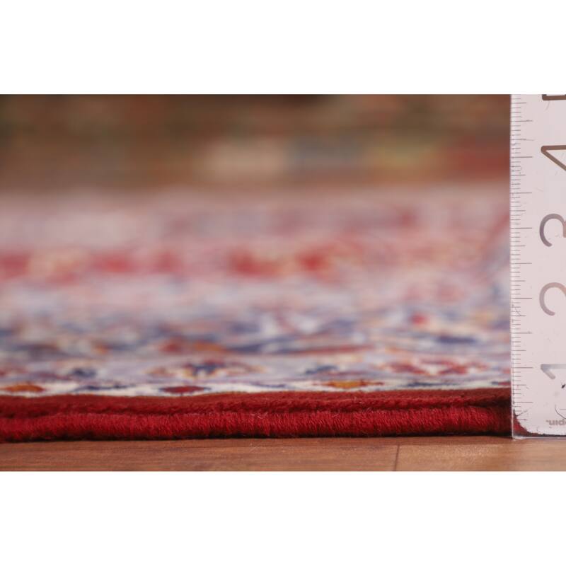 Traditional Kashan Turkish Area Rug Floral Machine-Made Carpet - 9'8" x 12'9"