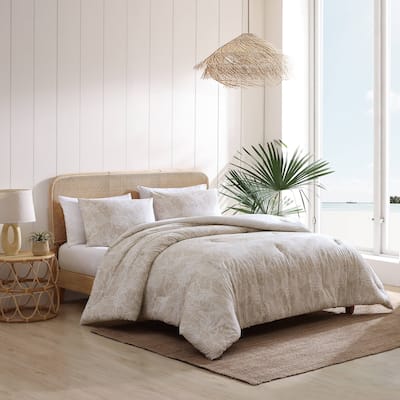Tommy Bahama Costa Blanca Beige Cotton Reversible Duvet Cover Set