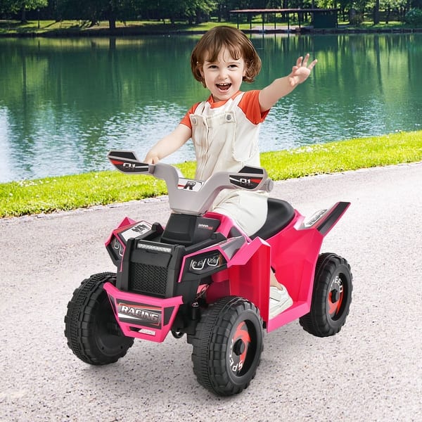 slide 2 of 36, Kids Ride on ATV 4 Wheeler Quad Toy Car with Direction Control - 15.5" x 27" x 18.5" (L x W x H) Pink