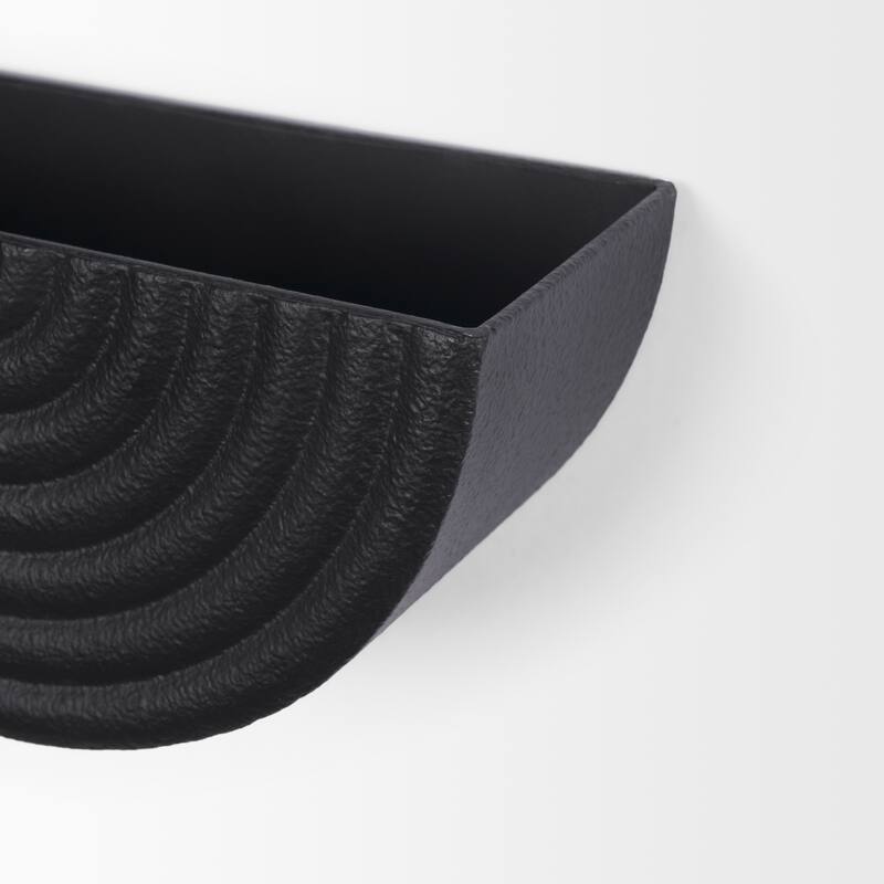 Shilo Matte Black Metal Hanging Wall Planter (Set of 2) - 11.6L x 4.5W x 5.7H