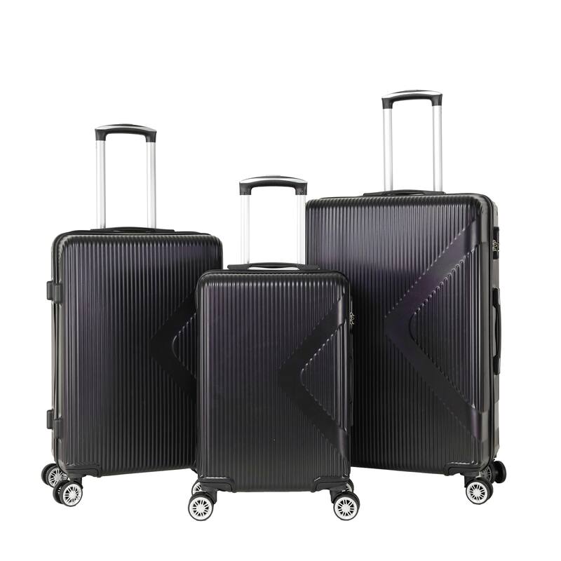 Luggage Sets 3 Piece, Modern ABS Carry On Hardshell Lightweight Durable Suitcase with TSA Lock and Spinner 8 Wheels & Bag