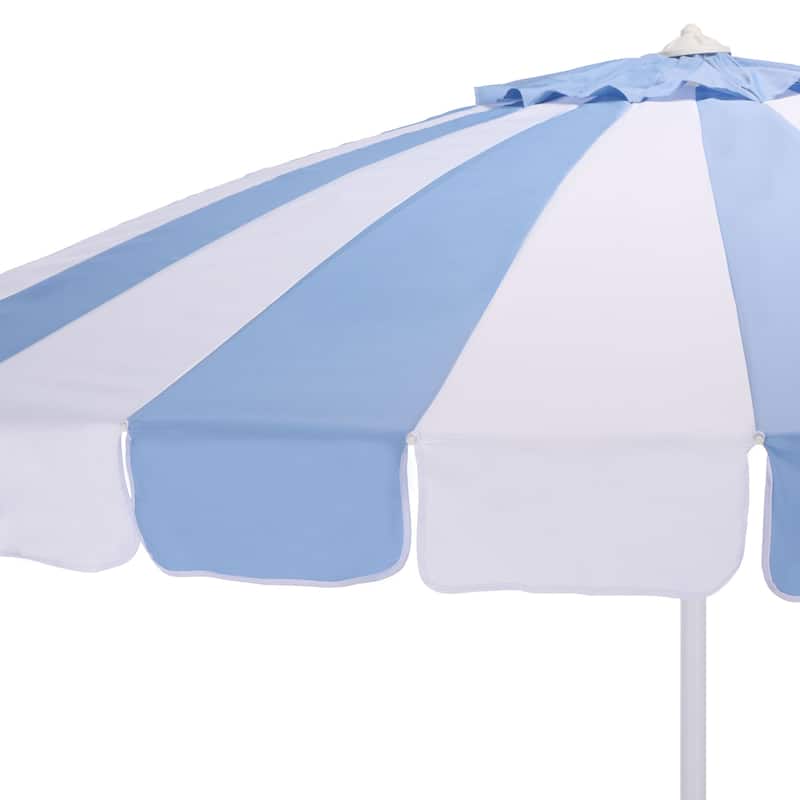 SAFAVIEH Outdoor Patio Furniture Buti 9 Ft Umbrella, Crank Lift Shade with Aluminum Frame