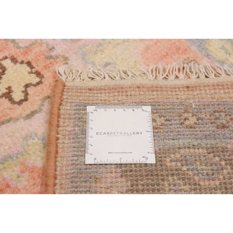 ECARPETGALLERY Hand-knotted Modern Oushak Coral Wool Rug - 2'5 x 7'11