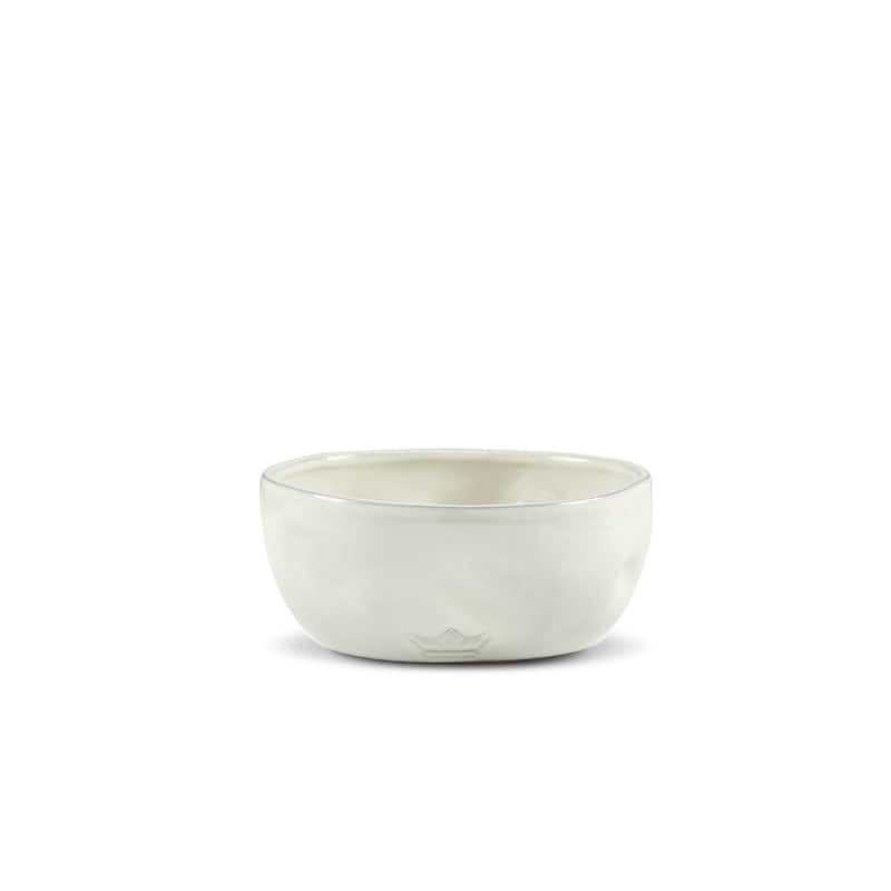 Set of 2 Dented Bowl Med White - White