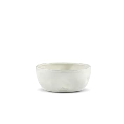 Set of 2 Dented Bowl Med White - White