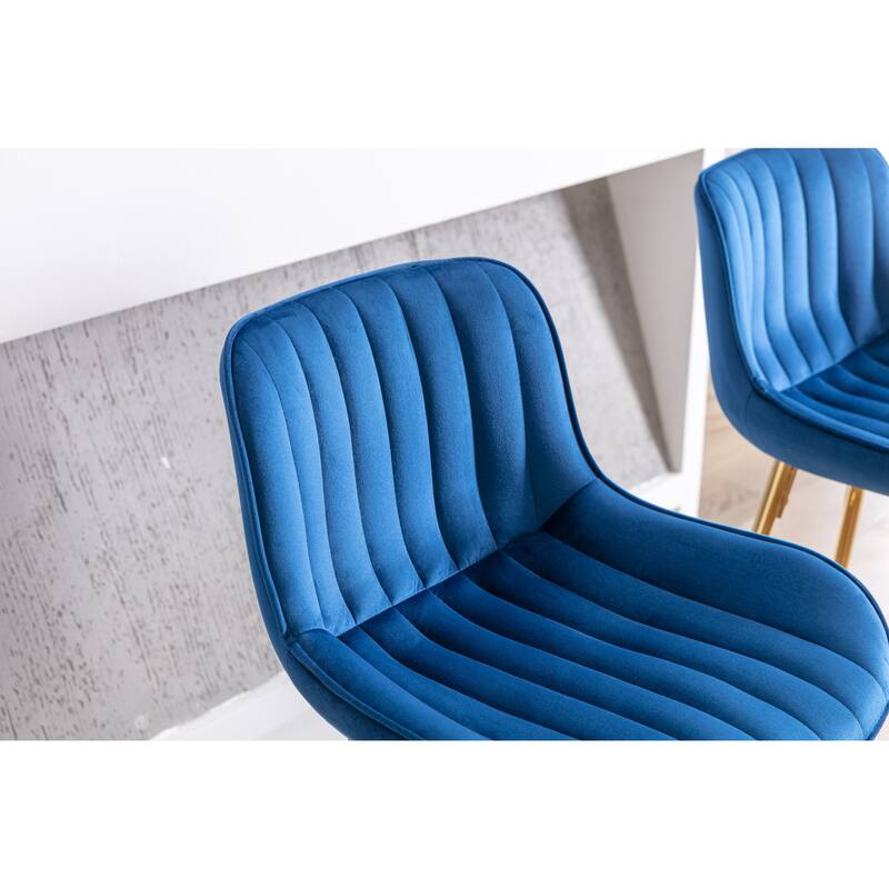Bar Stools with Chrome Footrest and Base Velvet