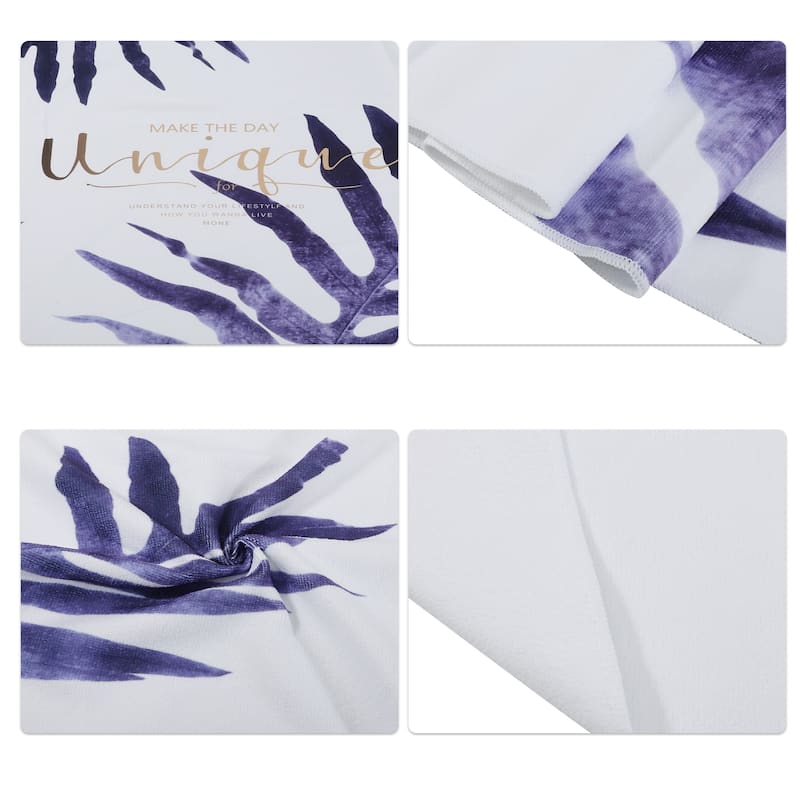 1pcs Soft Absorbent Beach Towel Classic Design for Beach White Purple 55"x28"