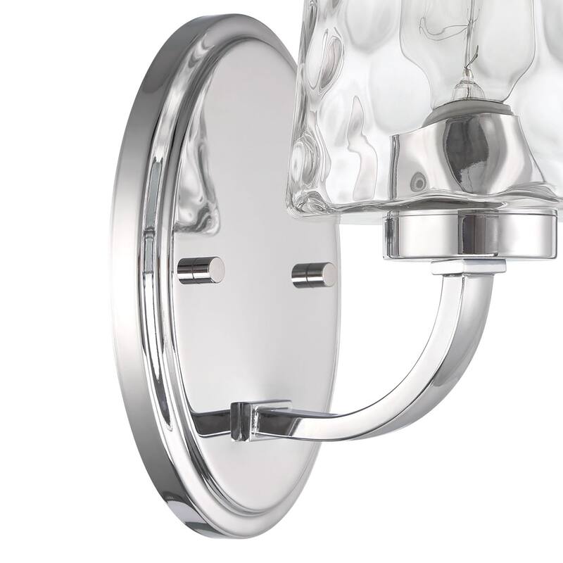 Acroma 1-Light Modern Glam Wall Sconce with Textured Glass Shade