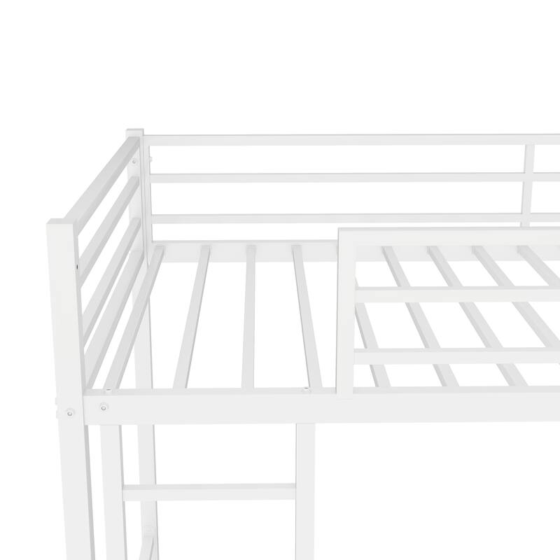 Metal Twin Over Twin Bunk Bed, Heavy-Duty Sturdy Construction, Safety Guardrails, No Box Spring Needed