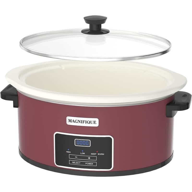 7-quart Red Programmable Slow Cooker with Timer