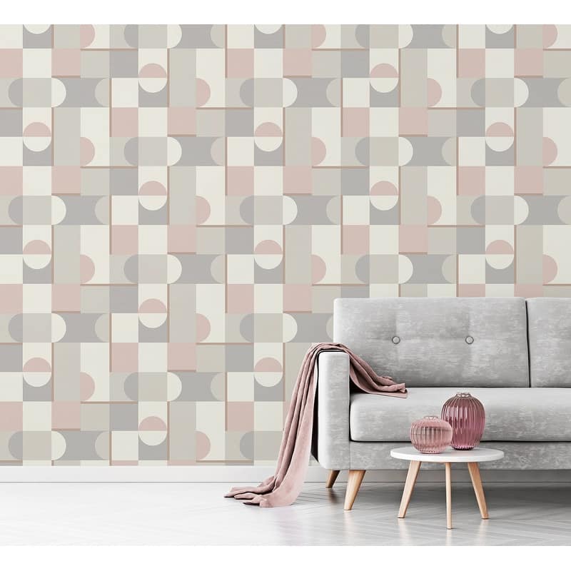 Fine Decor Marino Blush Geometric Wallpaper