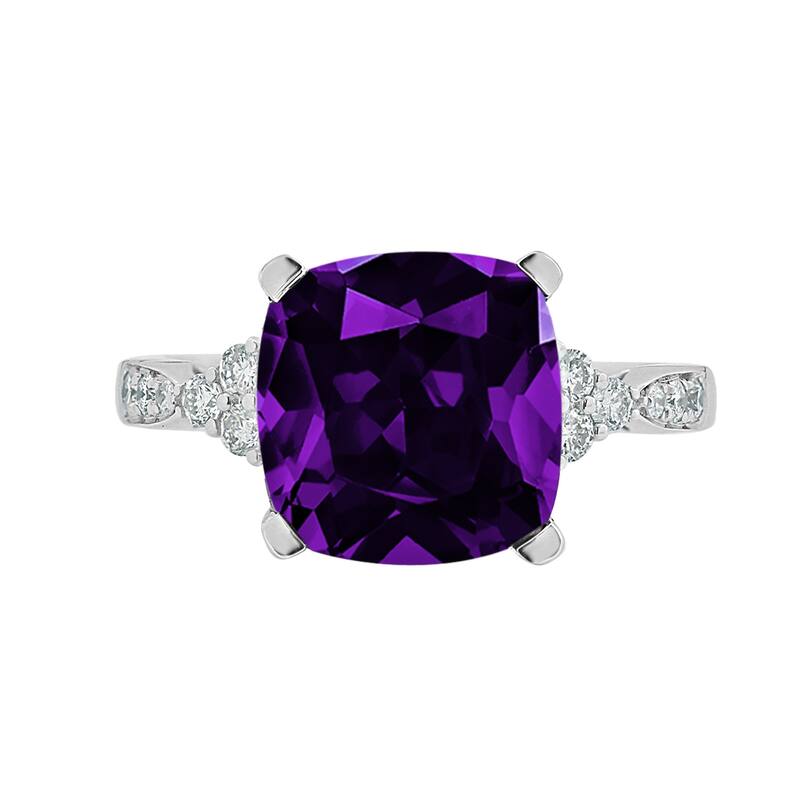 Auriya 3 1/8ct Fancy Cushion Purple Amethyst and Diamond Engagement Ring 1/4ctw 14k Gold
