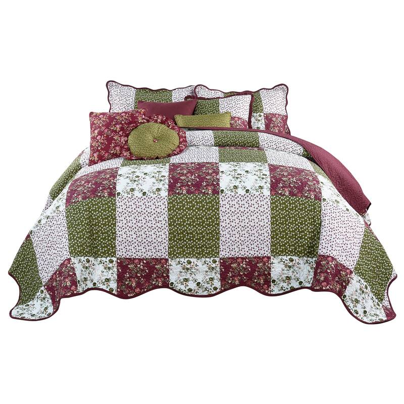 Serenta 8 Piece Quilted Patchwork Bedspread Set