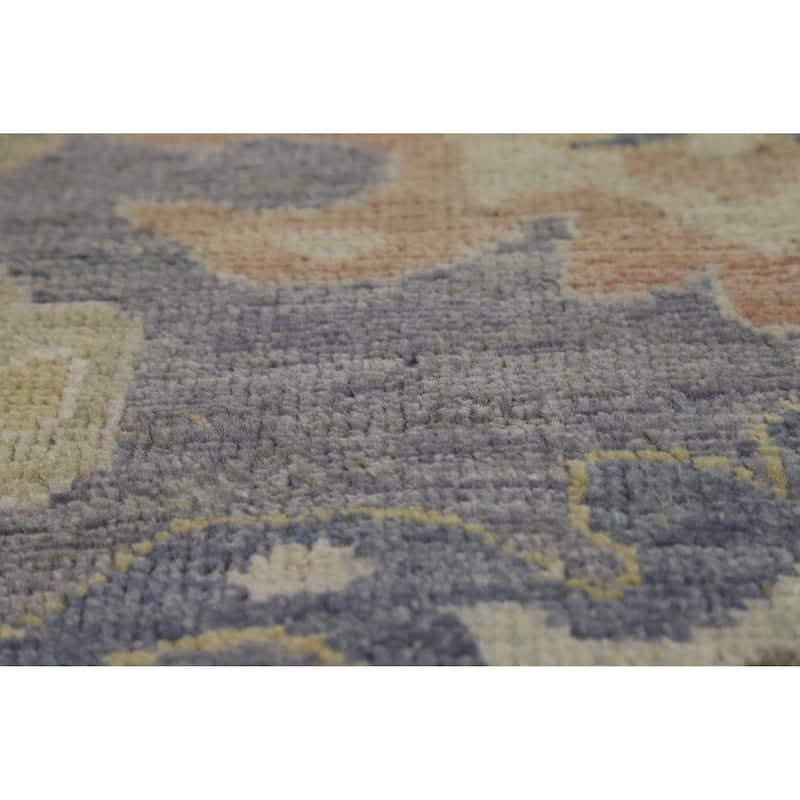Hand Knotted Oriental 100% Wool Carpet Transitional All-Over Navy Blue & Blues Oushak Area Rug - 10' 3'' X 8' 0''
