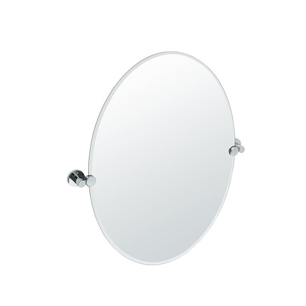 Gatco 4689 Channel Oval Beveled Tilting Wall Mirror Chrome Gatco 4689 Channel Oval Beveled Tilting Wall Mirror Chrome