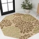 preview thumbnail 84 of 200, JONATHAN Y Floral Textured Weave Indoor/Outdoor Area Rug 5' Octagon - Sage/Brown