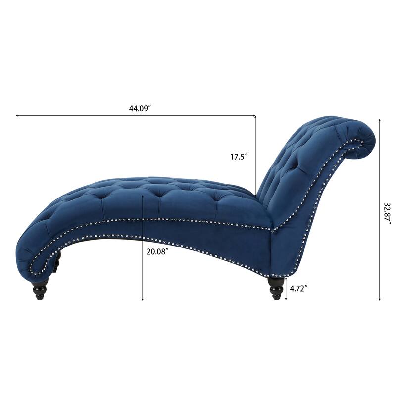Armless Chaise Lounges with Buttons and Nailhead Trim