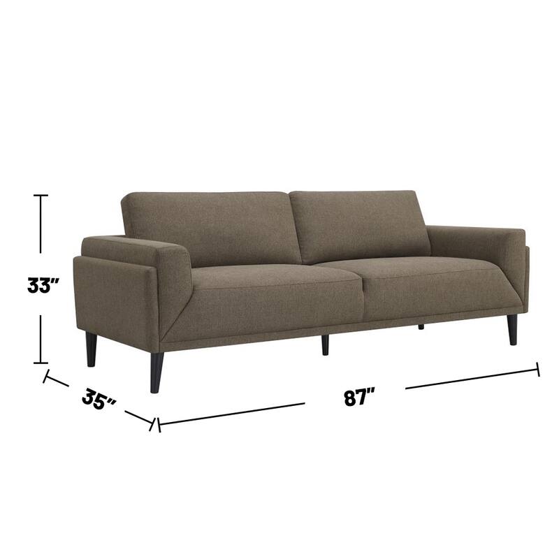 Upholstered Track Arms Sofa with Wooden Legs
