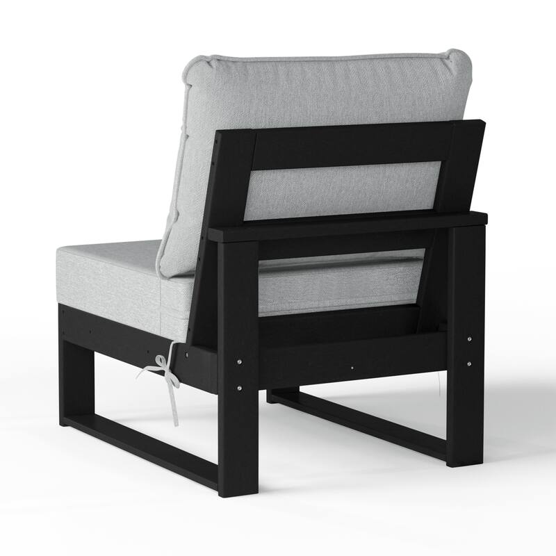 Endless Patio Deep Seating Armless Chair with Black Frame