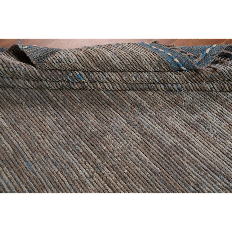 Abstract Moroccan Modern Area Rug Handmade Wool Carpet - 8'9"x 13'0"