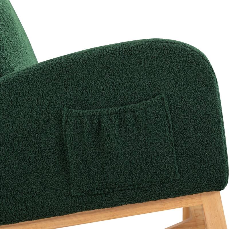 Nursery Rocking Glider Chair with High Back and Side Pocket