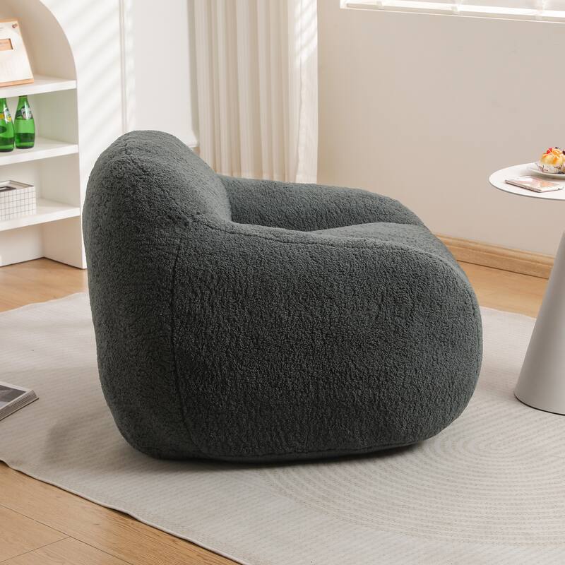 Teddy Memory Foam Bean Bag Chair with Armrests