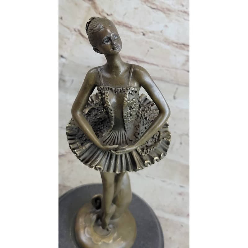 Art Deco Hot Cast Bronze Graceful Ballerina Ballet Statue Sculpture Gift Decor