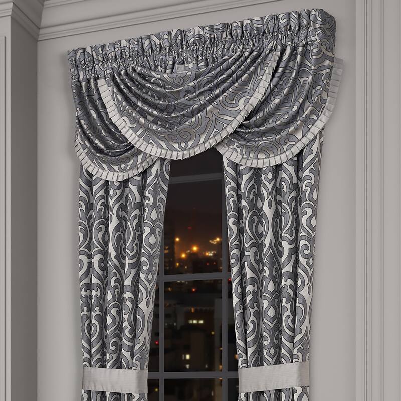 Bolero Pewter Window Waterfall Valance - Pewter