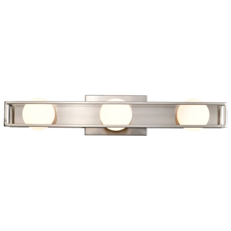 Jenkins 24 Inch 3 Light LED Vanity Brushed Nickel with Frosted Glass - Brushed Nickel