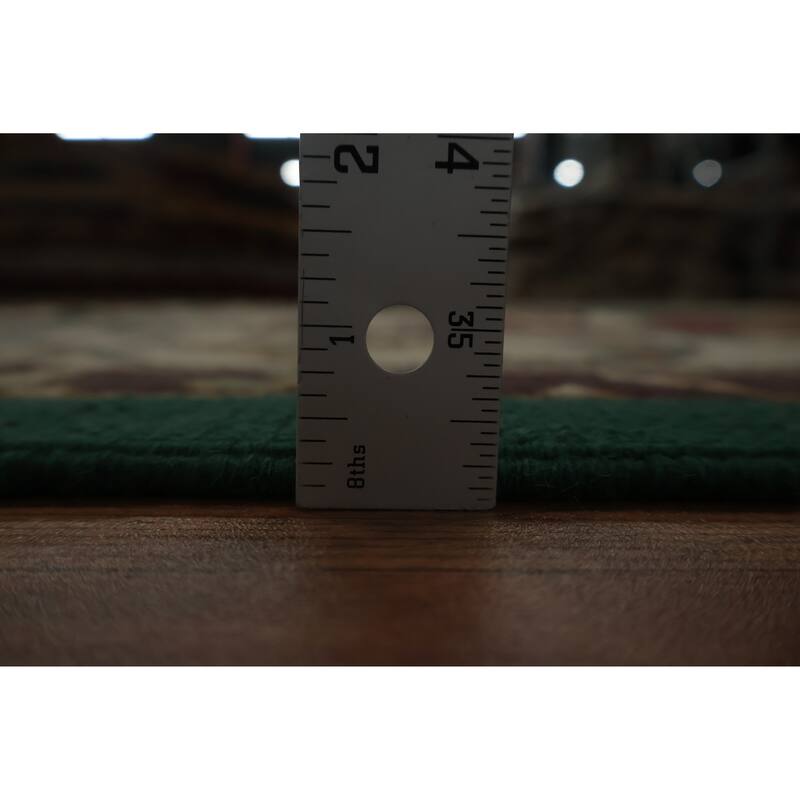 Hand Knotted Oriental 100% Wool Carpet Traditional Medallion Green Sumak Area Rug - 9' 9'' X 7' 11''