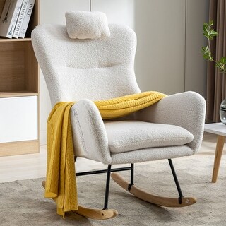 35.5 inch Teddy Velvet Rocking Chair With Pocket - Bed Bath & Beyond ...