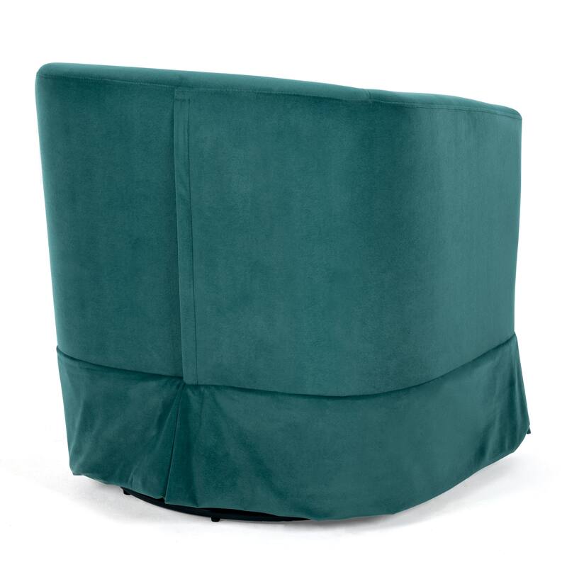 Solid Wood Frame Padded Seat Swivel Chair.