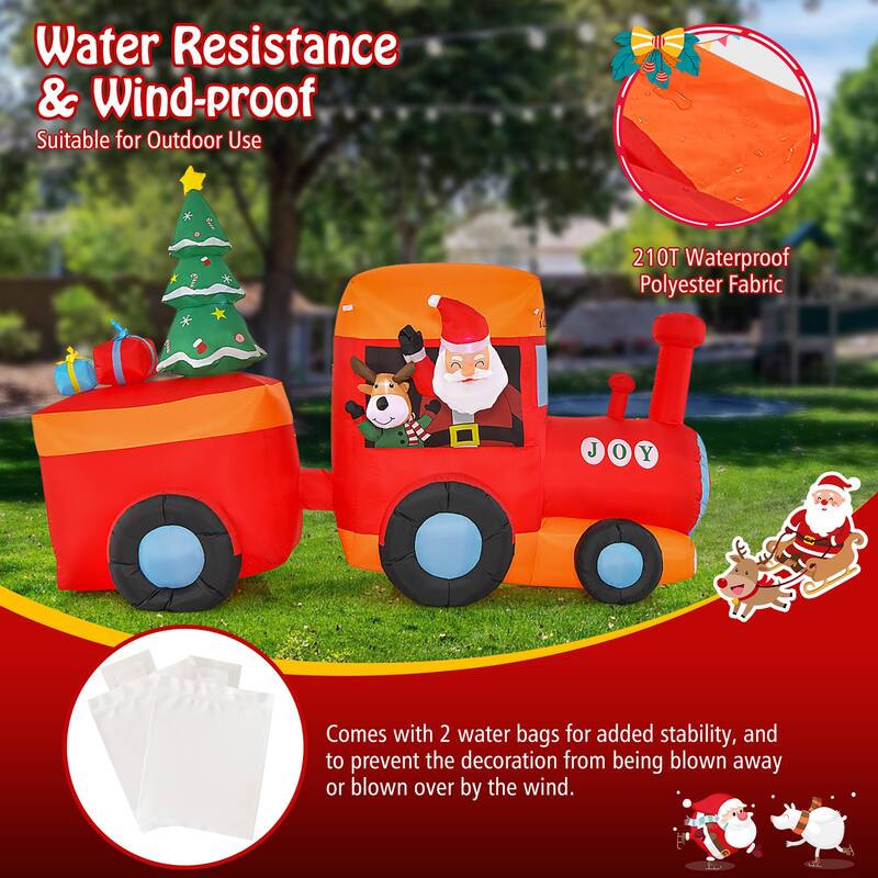 Gymax 8.6 FT Long Christmas Inflatable Train Inflatable Yard - See Details