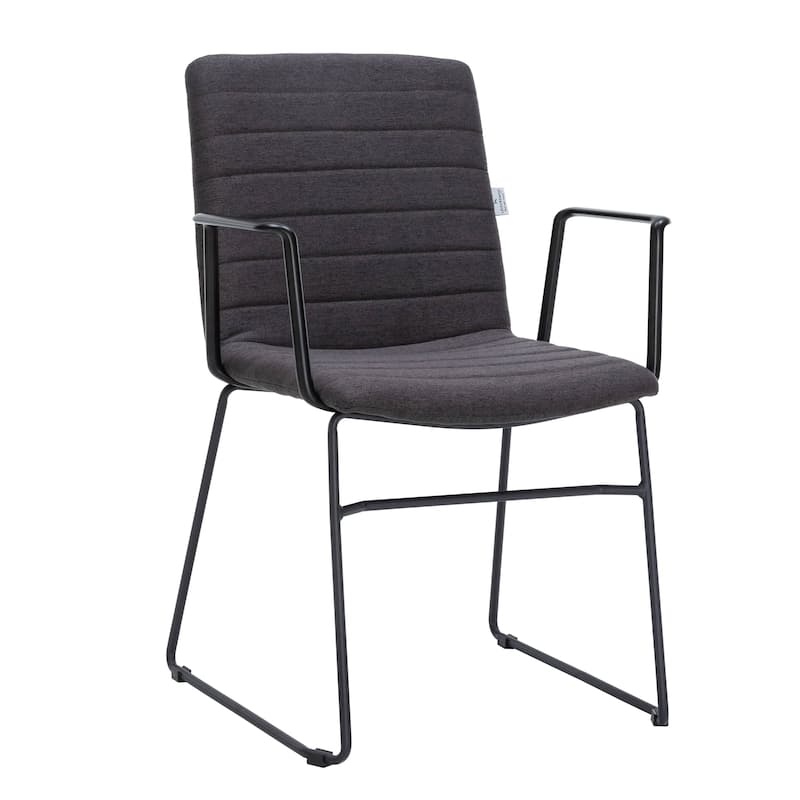 Zylar Ergonomic Guest Chair with Leather, Stainless Steel Base, High-Density Foam, Modern Design for Office or Waiting Room - Brown