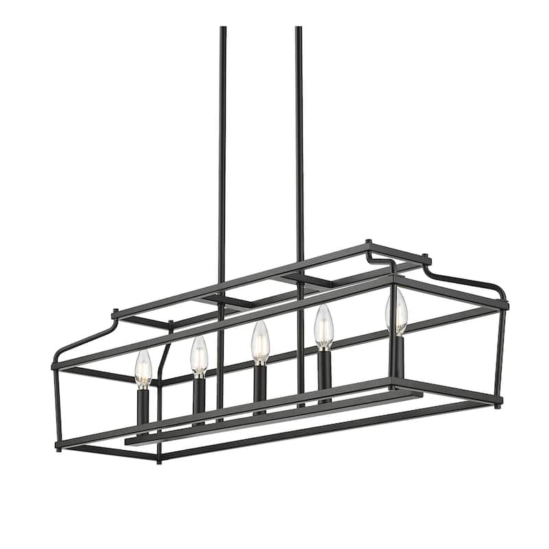 Millennium Lighting 19105 Nellita 5 Light 34" Wide Linear Chandelier - Matte Black