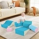preview thumbnail 10 of 15, Colorful Soft Climb and Crawl Foam Playset 6 in 1 Blue